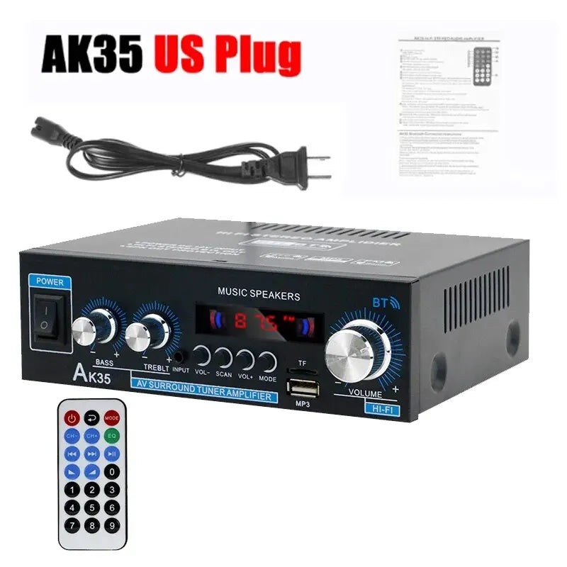 Home High-power Bluetooth Power Amplifier 2.0 Channel Constant Resistance Mini Power Amplifier Small Car Power Amplifier Multy