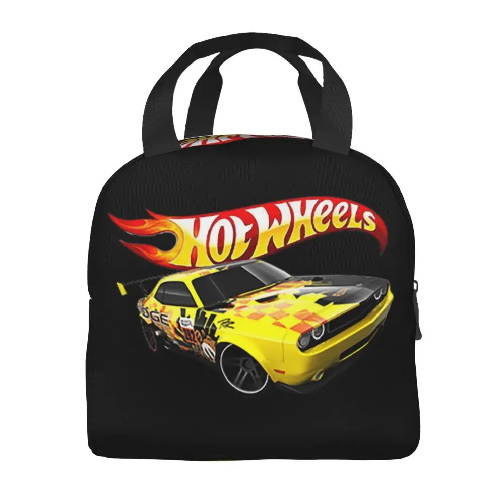 Custom Hot Wheels For Fans Thermal Insulated Lunch Bag Cartoon Sport Car Portable Lunch Container Travel Multifunction Food Box