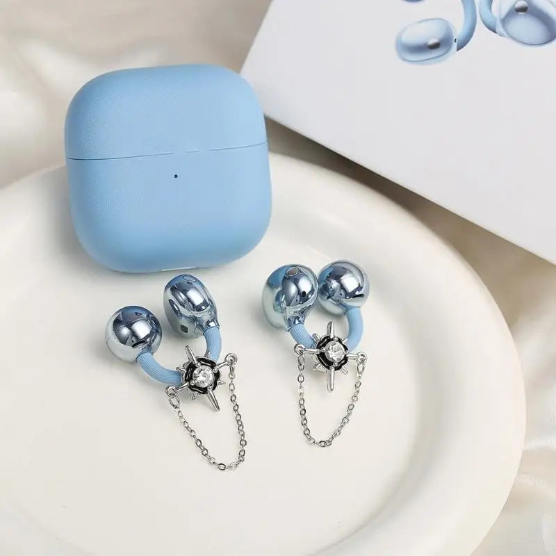 Rhinestones Chain Ear Clip For Freeclip 1 2 Earbuds With Sparkling Zirconia And Alloys Design Comfortable For Daily Wear K1KF