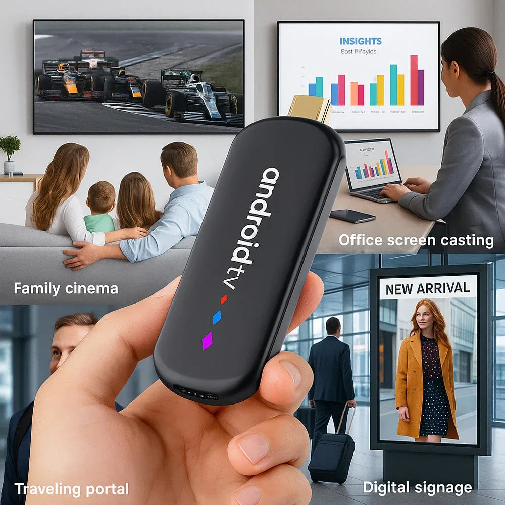 Android TV Stick S905L3 H96 MAX Android 14.0 4K Quad Core 2.4G 5G Wifi BT Home Media Player Voice Assistant Smart TV Stick