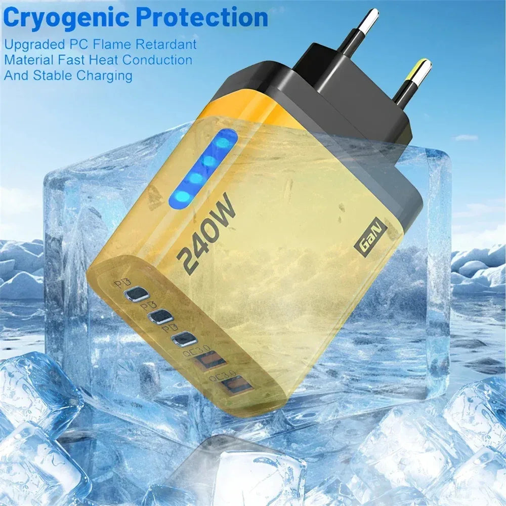 240W USB C Charger Quick Charge QC 3.0 PD Fast Charging Type C Phone Charger Adapter for iPhone Samsung Xiaomi Wall USB Chargers