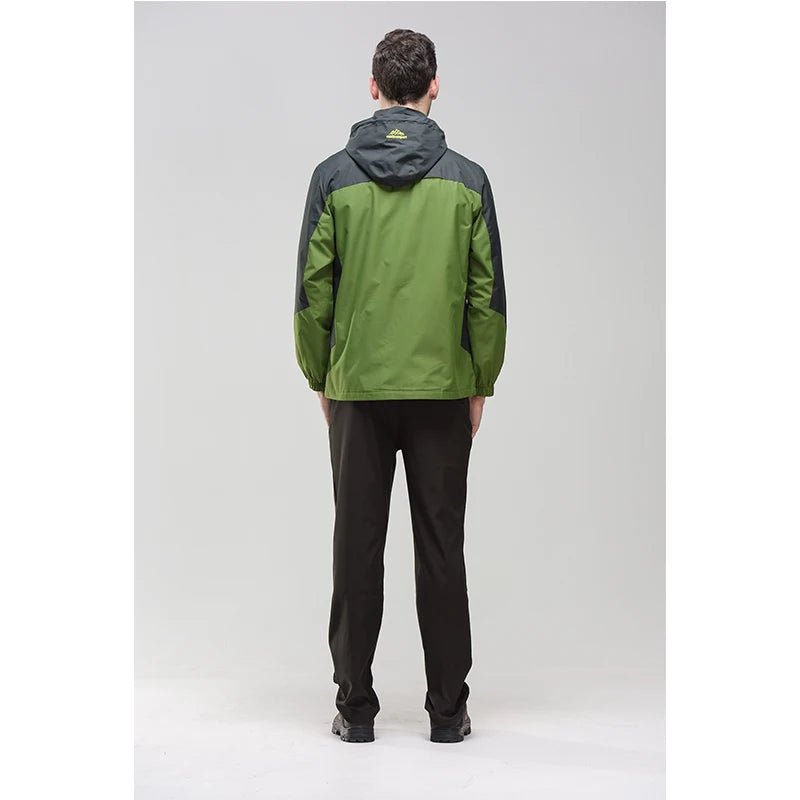 Veste de randonnée d'automne pour homme, imperméable et légère, avec capuche amovible, idéale pour le trekking, le camping et les activités de plein air. Vêtements de sport décontractés.