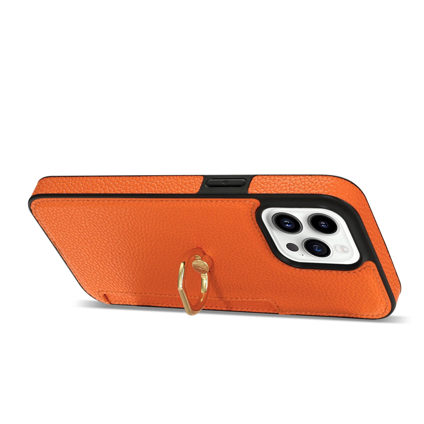 Leather Wallet Phone Case for iPhone Air 17 16 15 14 13 12 11 Pro Max XS XR X 7 8 Plus Ring Holder Card Solt Litchi Stand Cover