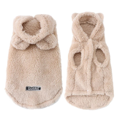 Soft Fleece Pet Dog Clothes Cute Hoodie Coat For Small Medium Dogs Cats Autumn Winter Puppy Hooded Jacket Sweater Pug Apparel