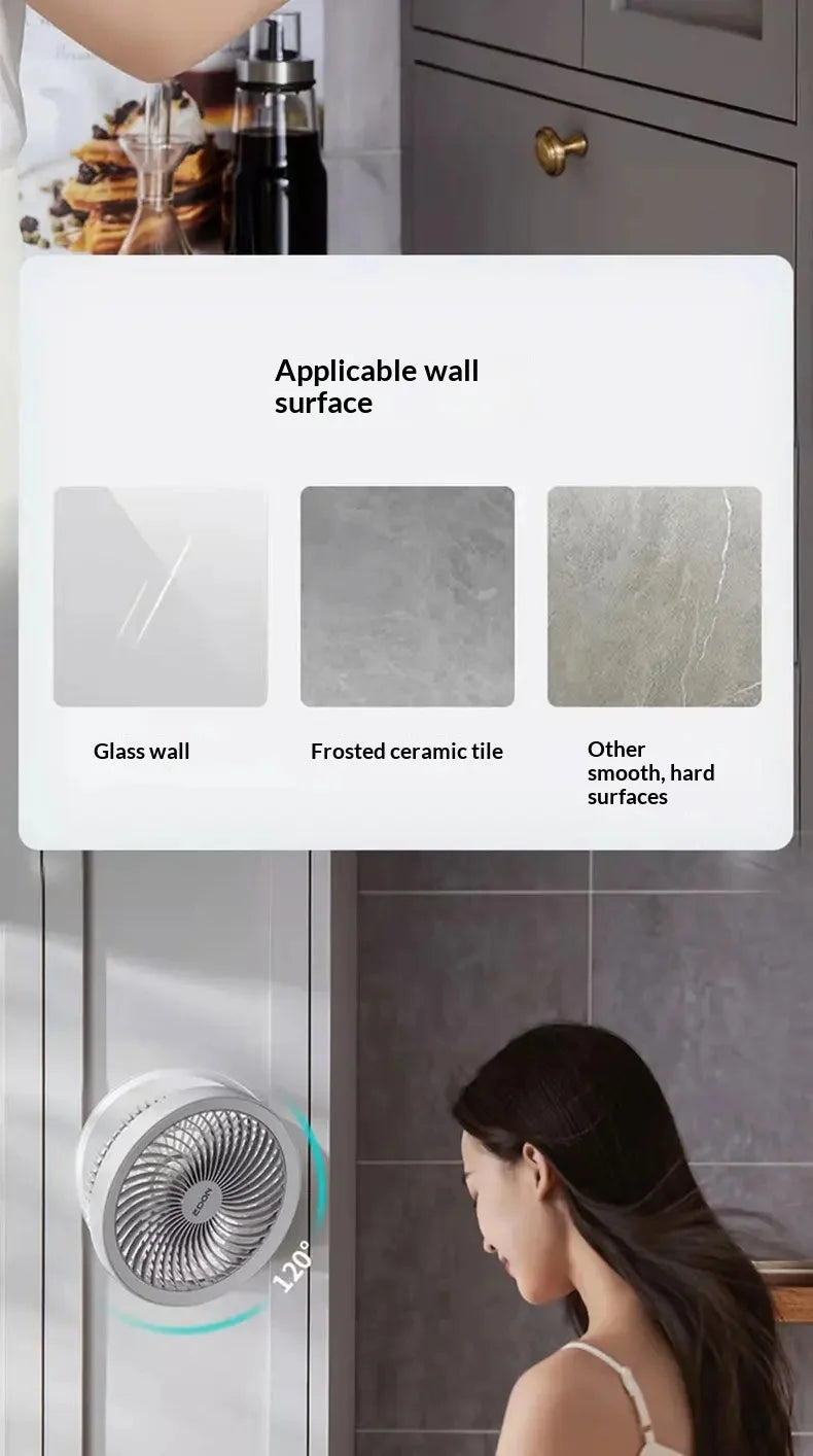 Edon Air Circulation Fan Wireless Suspended USB Rechargeable Night Light Touch Control 4 Wind Speed Folding Electric Fan Home