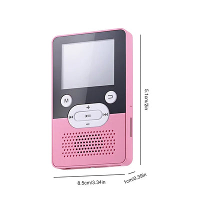 MP3 Player 3.5mm Bluetooth-compatible MP4 JPG JPEG BMP GIF Radio E-book Pedometer Multifunctional Music Pink 16G