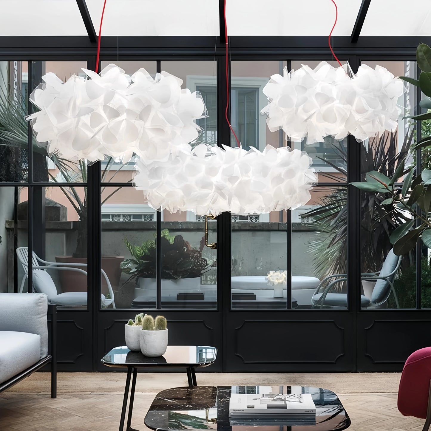 Modern Hanging Ceiling Lamp Chandelier for Living Room Lustre Petal Pendant Chandelier Bedroom Restaurant Black Indoor Lights