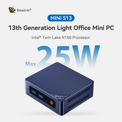 Beelink Mini S13 Intel Twin Lake N150 S12 Pro N100 16G 500G Windows 11 Mini S 11th N5095 DDR4 8GB 128GB Desktop Computer N95