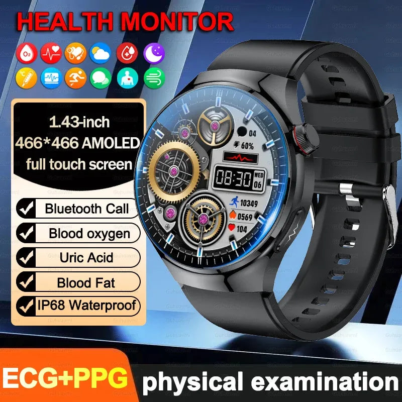 2026New For Man Smartwatches Outdoor Sport Smart Watch Men 1.43“ HD AMOLED Screen ECG physical examination BT5.0 Call smartwatc