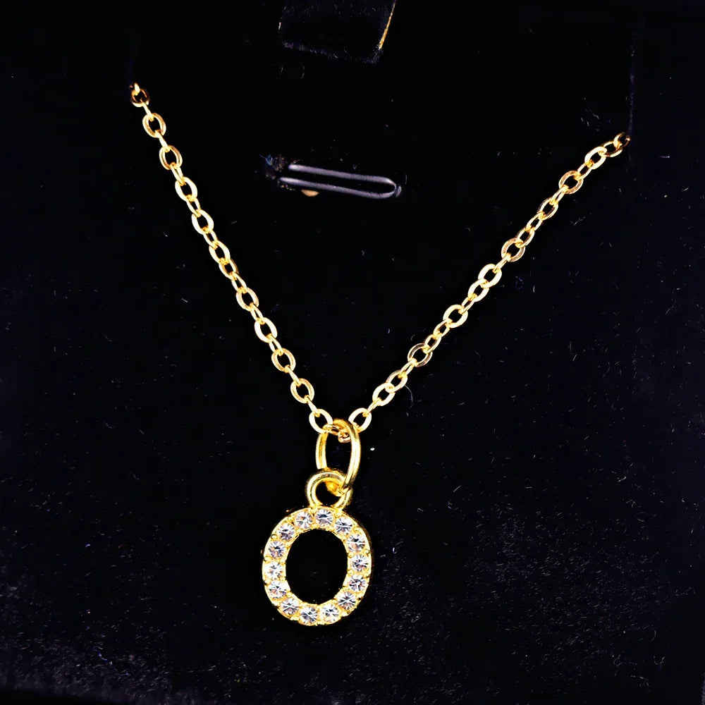 Kpop Shining A-Z Letter Pendant Charm Necklace 26 Initial Alphabet Name Golden Clavicle Chain Party Valentine's Day Jewelry Gift