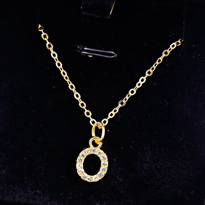 Kpop Shining A-Z Letter Pendant Charm Necklace 26 Initial Alphabet Name Golden Clavicle Chain Party Valentine's Day Jewelry Gift