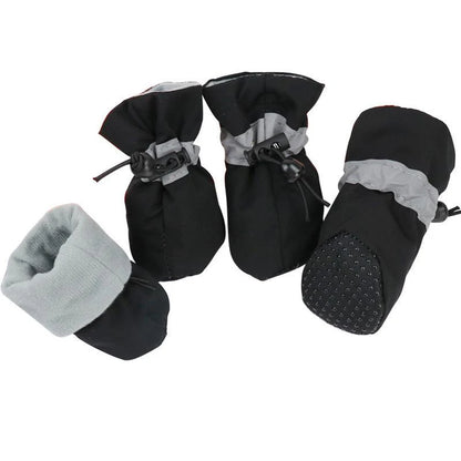4pcs Antiskid Puppy Shoes Waterproof Winter Pet Dog Anti-slip Rain Snow Boots Footwear Thick Warm For Prewalkers Socks Booties