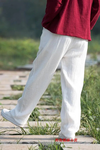 2024 Spring Women' Fashion comfortable cotton linen pants Plus size Women pleated Autumn pants with pockets 5XL 6XL pantalones