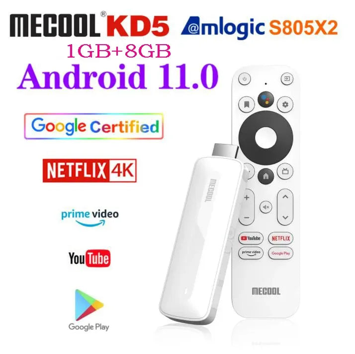 [Genuine]MECOOL ATV KD2 Best Global Version Amlogic S905Y4 TV Stick 4G 32G 4K Dual WIFI Google Certified TV Box BT5.0 PK KD3 KD5