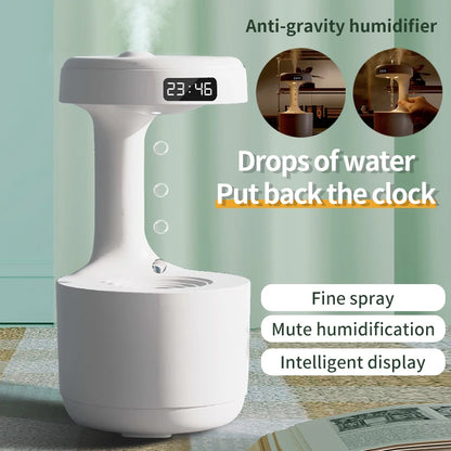 Water Droplet Air Humidifier 800ml Anti-gravity Essential Oil Diffuser Night Light Weightless Sprayer Decorations Desk Lamps