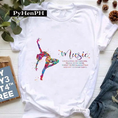 Gymnast Dancer T Shirt  Fashion Gymnast Artistic Gymnastics Printed T-shirt for Women Parent-child Clothing Oversized T Shirt