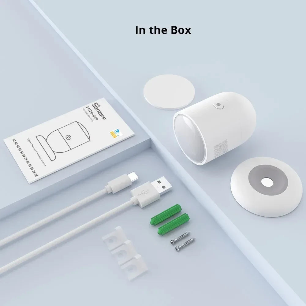 SONOFF SNZB 06P Zigbee Human Presence Sensor SNZB-06P Detector Motion Light Sensing Smart Home Automation Work with Alexa Google