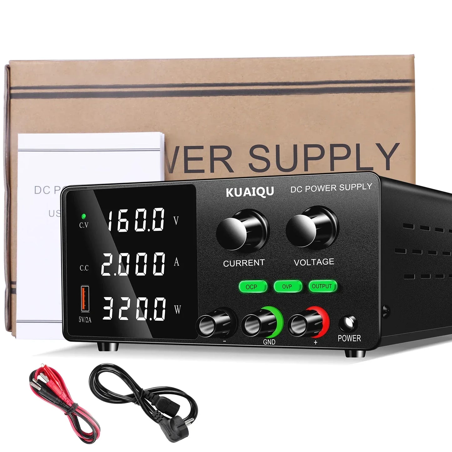 KUAIQU High Precision 30V10A Adjustable DC Stabilized Power Supply, Laboratory Specific Digital Display Power Supply, Aging Test