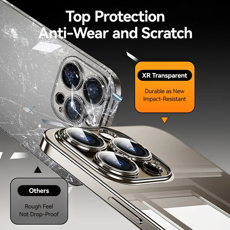 Joyroom Transparent Phone Case For iPhone 16 Pro Max Anti-Drop Phone Cover For iPhone 15 Pro Max Shockproof With Len Protection