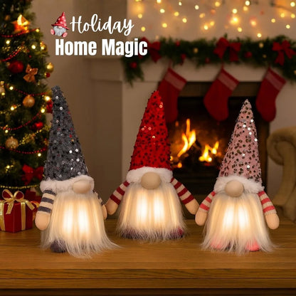 Gnome de Noël LED en peluche, Père Noël, décoration de Noël, nain sans visage, jouet de Noël et de Nouvel An, décoration pour la maison
