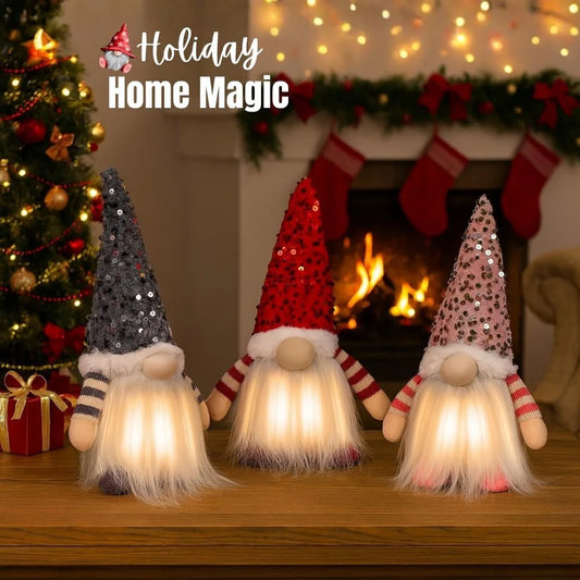 Gnome de Noël LED en peluche, Père Noël, décoration de Noël, nain sans visage, jouet de Noël et de Nouvel An, décoration pour la maison