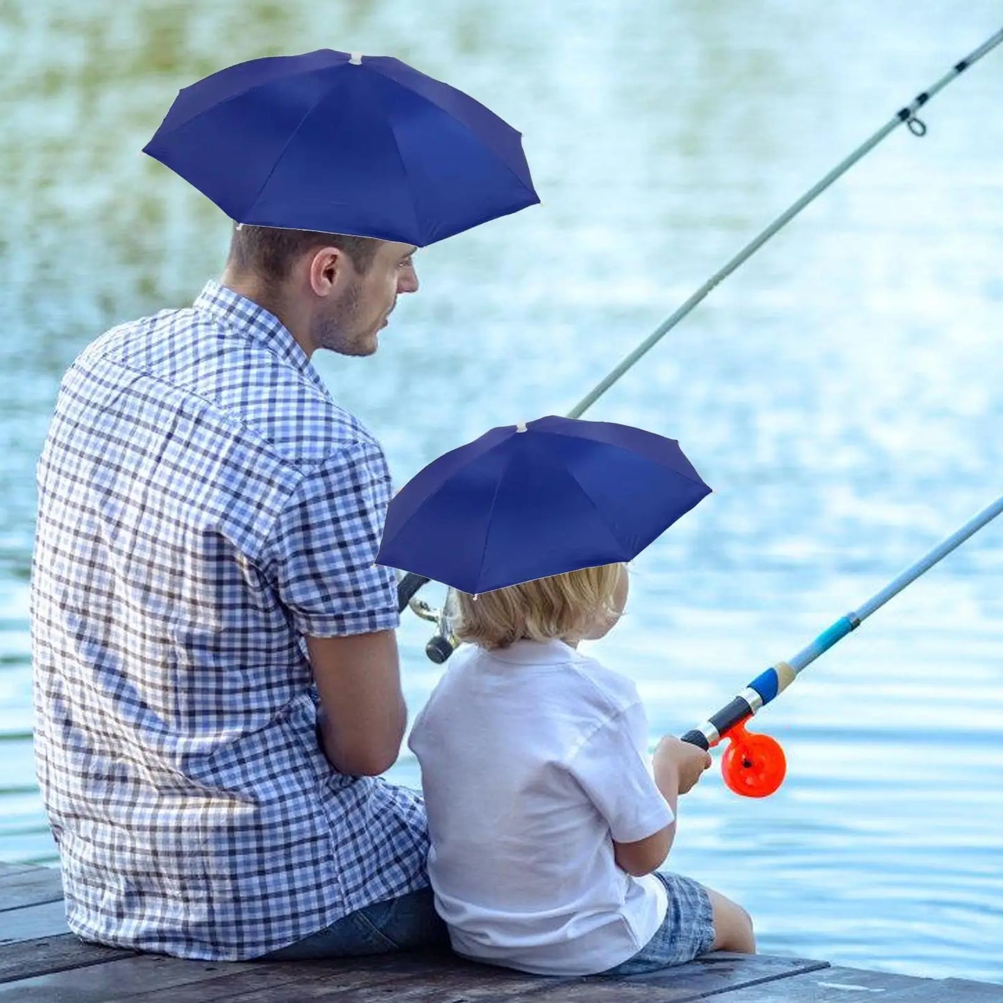 Foldable Head Umbrella Hat Portable Foldable Rain Umbrella Hat Outdoor Fishing Sunshade Hat for Golf Gardening Camping
