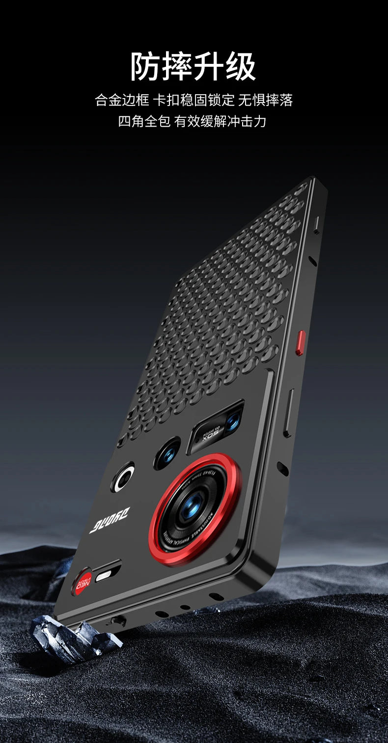 1:1 Copy for MacPro heat dissipation Metal bumper for ZTE Nubia Z70 Ultra Z70U cover Case Full Aluminium Alloy silky capas Funda