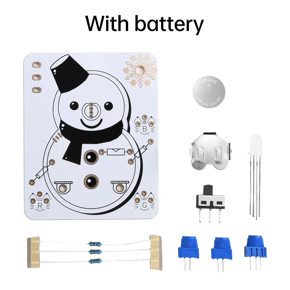Ice and snow themed LED snowman electronic beginner learning welding fun DIY kit LED light-emitting tube module DIY snowman kit