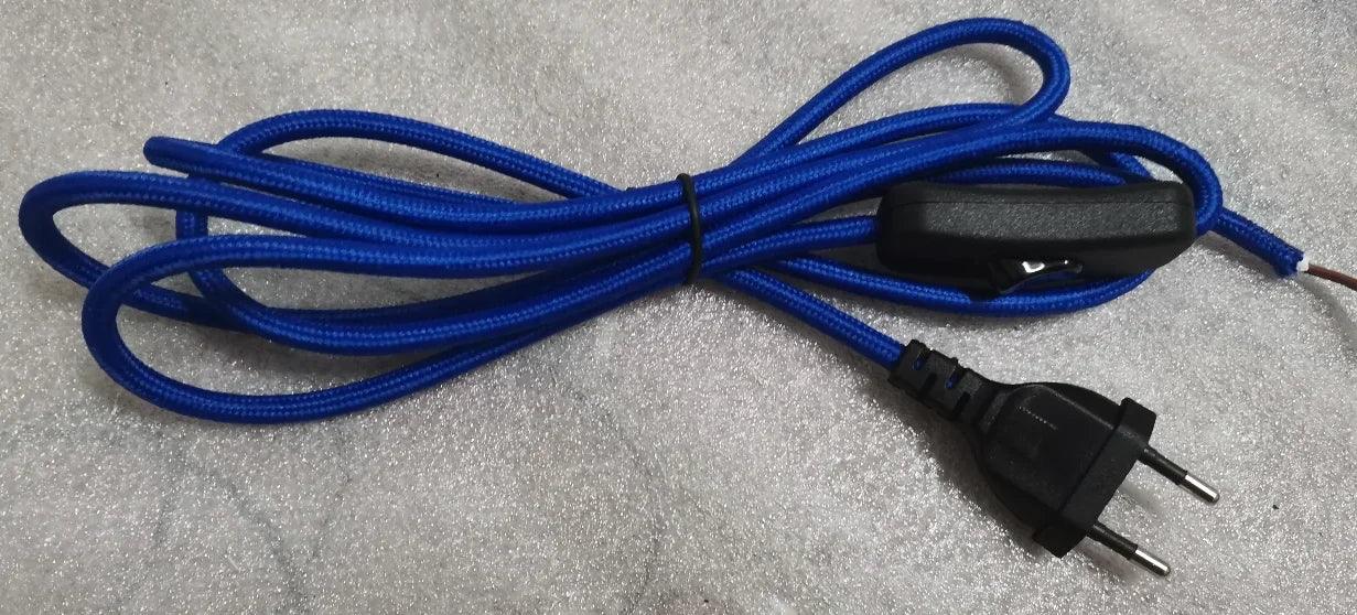 2m AC 220-250V EU Power Cord with Switch Fabric Covered Electrical Power Cable For DIY Table Lamp Cord