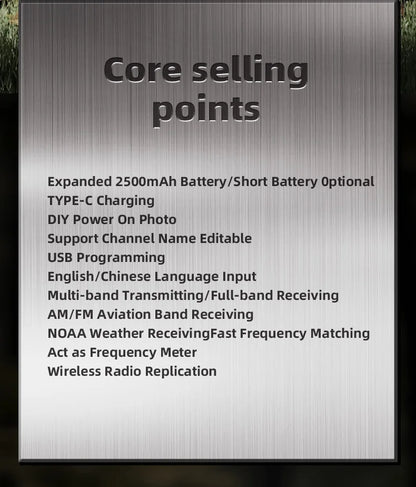 Quansheng UV-K1(8) Air Band Walkie Talkie 50-600MHz Full Band Receive UHF VHF Ham Radio Wireless Frequency Copy Type-C Charging