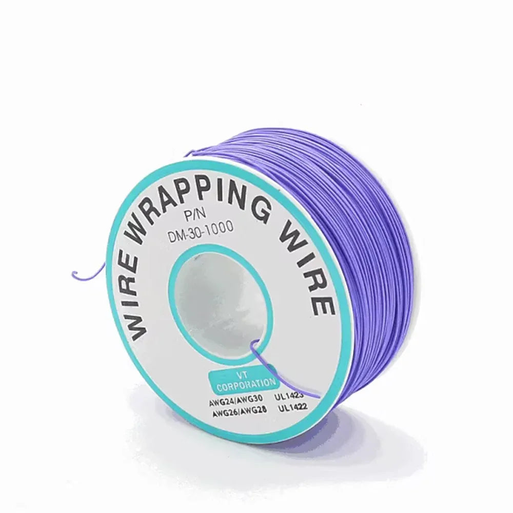 1Pcs 250M 30AWG Wire Cable 8 Color PCB Soldering Fly Iine Breadboard Jumper Colored Insulation Wrap Cable Tinned Pure Copper