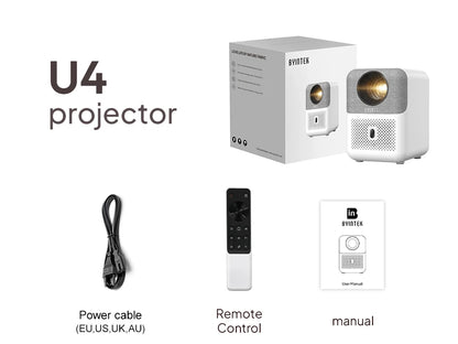 BYINTEK LOVE U4 Smart Mini Home Theater Projector 4K 1080P Video Android WIFI for Smartphone Cinema