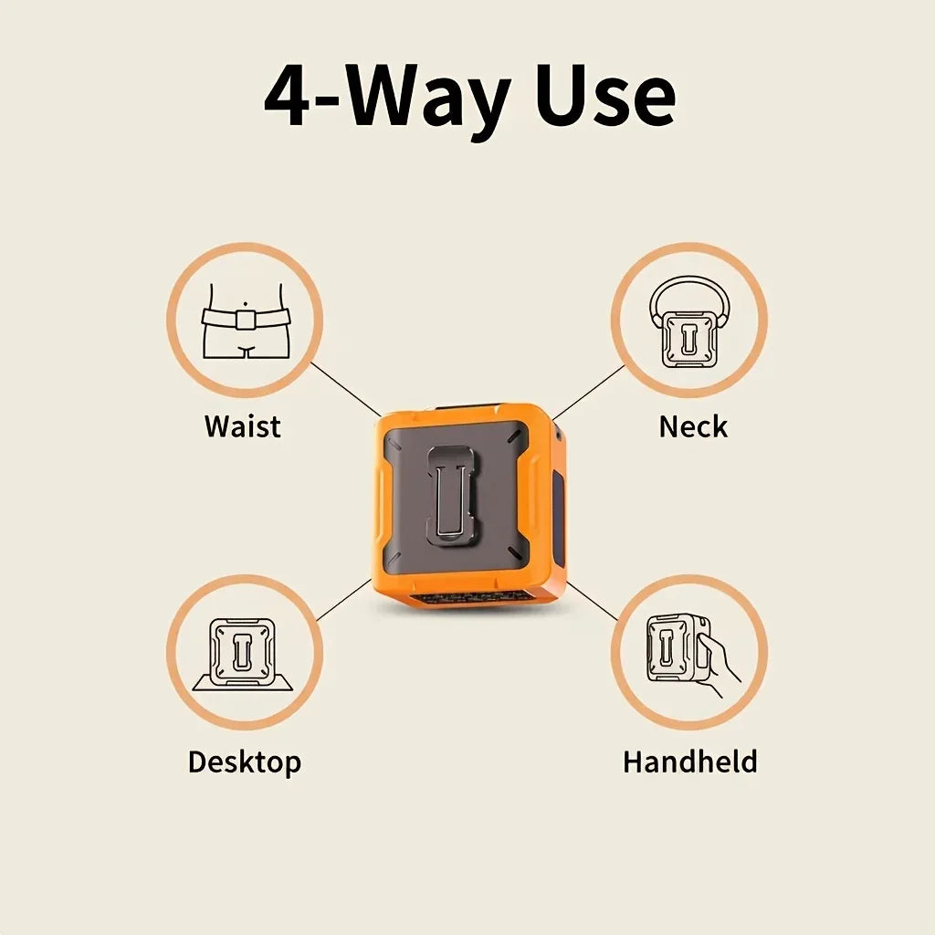Outdoor waist hanging fan clip waist design liberates hands, multi-functional design with one device for multiple uses, realizin