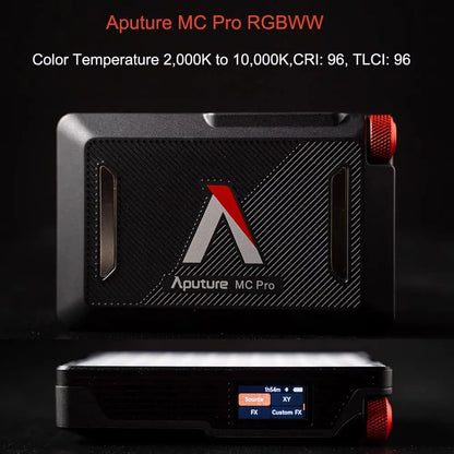 Aputure MC Pro RGBWW LED Light, 2000K-10000K Support Magnetic Attraction IP65 Protection 15 Built-in Light Effects App Control