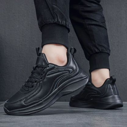 Spring Autumn Mens Leather Casual Sneakers Men Black White Sneakers Cheap Plus Big Size 47 48 49 50 51 52 Dropshipping