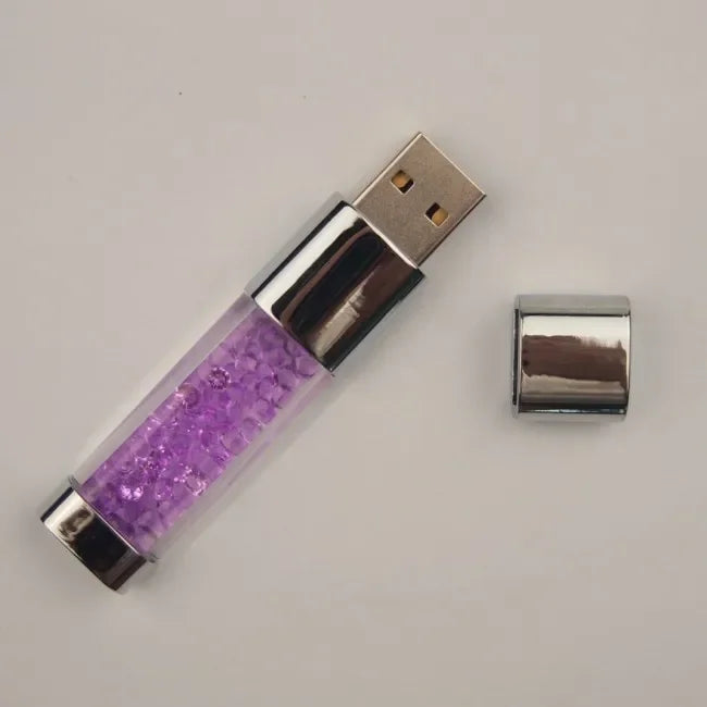 Usb Flash Drive Crystal LED Lights Memory Card Flash Drive 32GB Pen Drive Pendrive 64GB U Disk 4G 8G 16G Cle Usb Gift