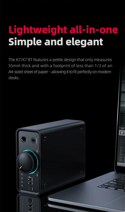 FiiO K7/K7BT  Balanced HiFi DAC Headphone Amplifier AK4493S*2, XMOS XU208 PCM384kHz DSD256,USB/Optical/Coaxial/RCA Inputs