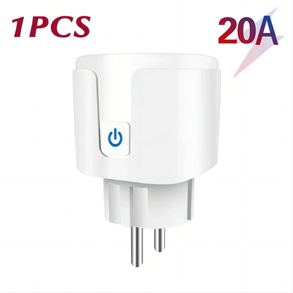 16/20A EU Smart Socket WiFi Smart Plug with Power Monitoring Timing Function Voice Control Works With Tuya APP Alexa Google Home
