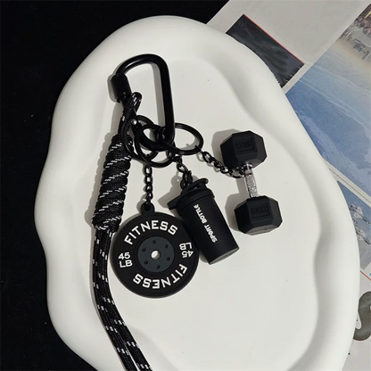 Fitness Keychain Gym Lover Barbell Key chain Weightlifting Keyring Silicone Weight Plate Gym Gifts Workout Gifts Bag Charm Backp