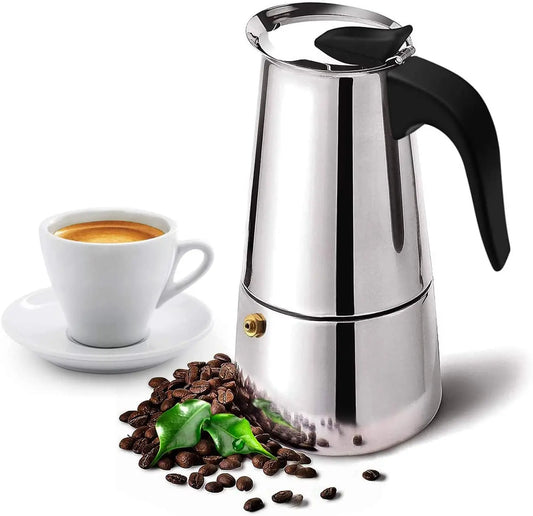 Stainless Steel Moka Pot Espresso Percolator Coffee Pots Electric Italian Turkish Portable Camping Moka Pots