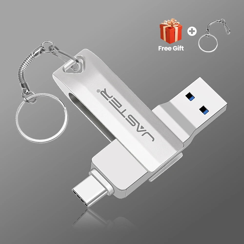 High speed TYPE C USB 3.2 Pen drive 256GB OTG 2 IN 1 Metal USB flash drive 128GB Pendrive 64GB USB flash drives Memory Disk