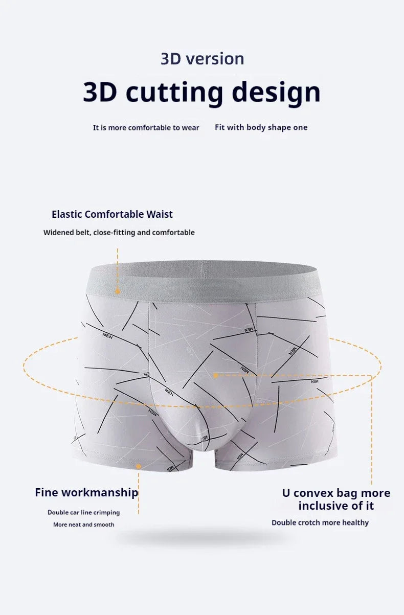 6Pcs Men's Sexy Underwear Boxers Mens Short Soft Comfortable Breathable Fashion Antibacterial Trunks Fitness Running Man Shorts