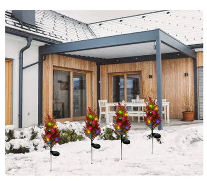 Solar LED Lights Christmas Tree Lawn Lamp Holiday Lantern For House Festive Wedding Courtyard Garden Decoration RGB Light
