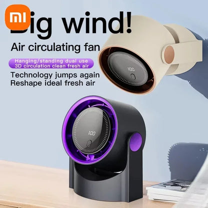 Xiaomi Smart Electric Fan 100 Level Bladeless Fan Portable Small Usb Charge Silent Desktop High-speed Circulating Cooling Fan