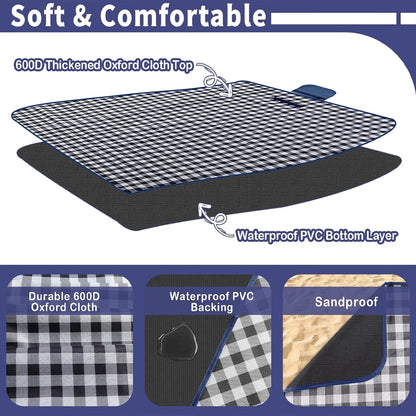 Picnic blanket Waterproof Camping blanket Travel blanket Beach blanket Picnic Mat 300x200cm XXL Foldable Portable