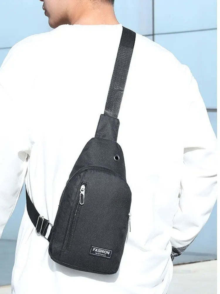2023 New Chest Bag Fashion New Solid Color Men Chest Bag Outdoor Casual Fashion One Shoulder Crossbody Bag