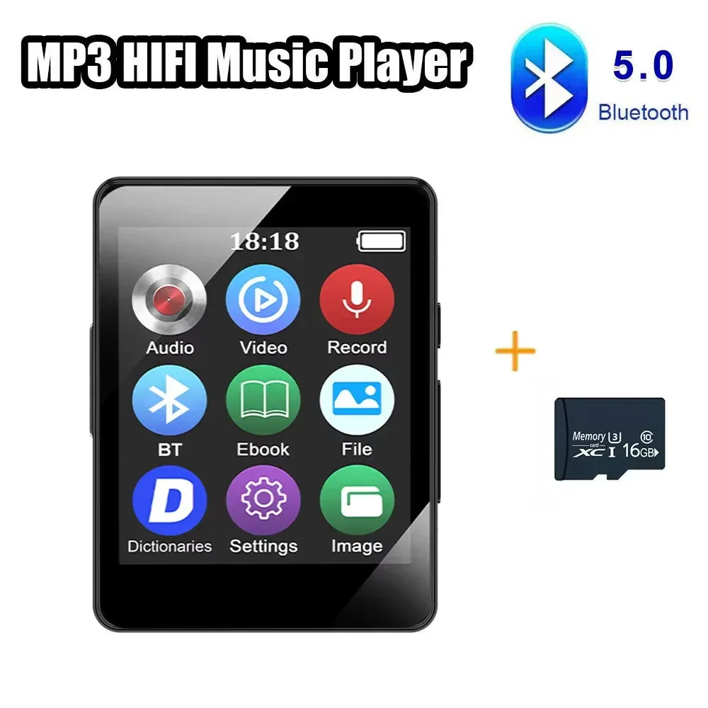128G MP3 Player Bluetooth 5.4 HiFi MP3 Music Player Built-in Speaker 2.4inch Touch Screen MP4 Player with E-book/Video Recording