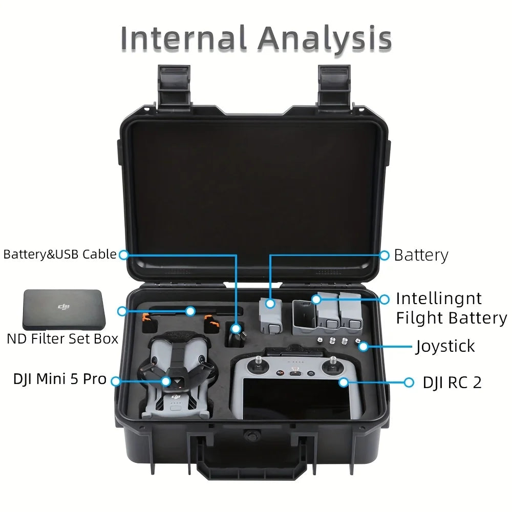 Suitable for DJI 5 Pro Storage Case, 5 Pro Explosion-Proof Case, Portable Hard-Shell Large Capacity Case