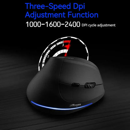 Zelotes F-35 Wireless Gaming Mouse Vertical Rechargeable 6 Key Mice 2.4G 3 Level DPI Adjustable Office/Gaming Computer Mouse
