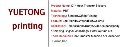 Color Fluid Painting Ironing Sticker Clothes DTF Fashion T-shirt Hoodie DIY Jacket Patch Hot Paste Paper Waterproof